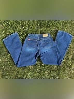 *FLAWS* Vtg Y2K Mudd Jeans Womens Juniors Size 11 Dark Wash Mid-Rise Bootcut